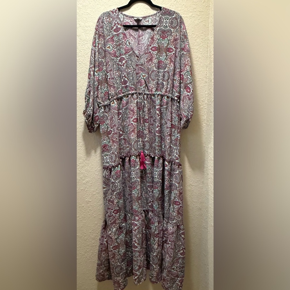 Excellent Condition, Multicolor Paisley Maxi Dress, Size 18/20